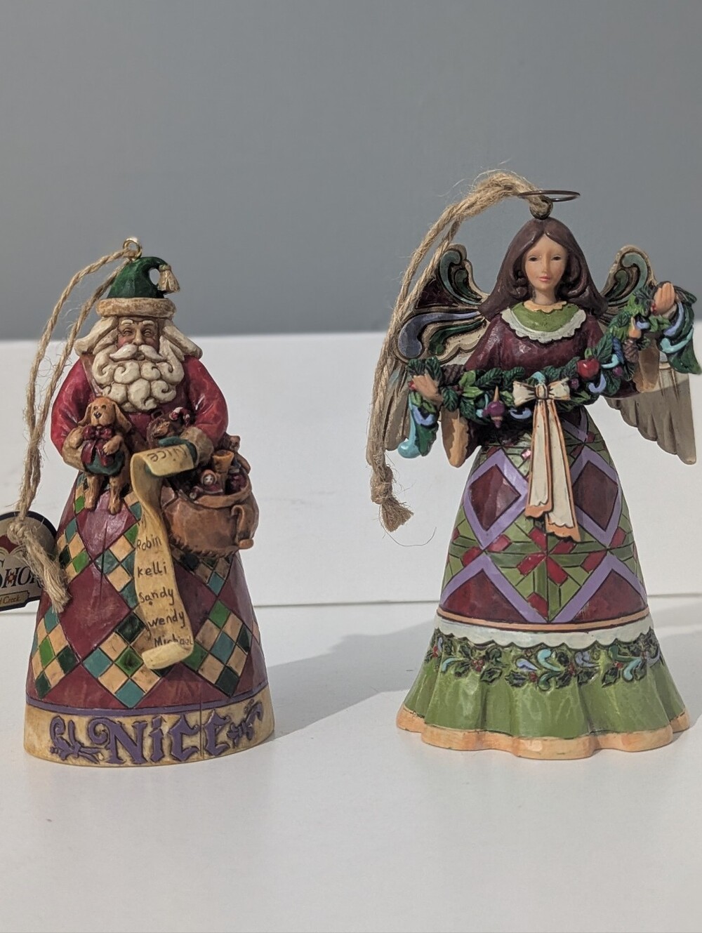 Jim‎ Shore Heartwood Creek  Ornaments Glorious Garland Angel Naughty/Nice Santa